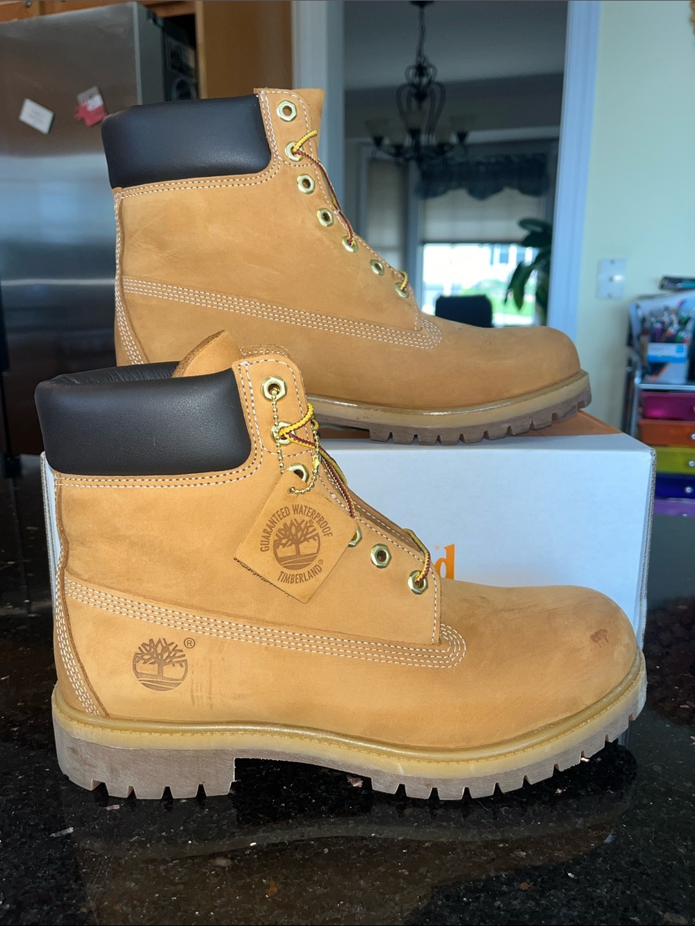 TIMBERLAND PREMIUM 6 INCH LACE WATERPROOF WHEAT BOOTS- Men’s size 10 (pair #2)